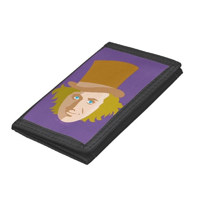 Willy Wonka Stenciled Face Graphic Trifold Wallet (Bottom)