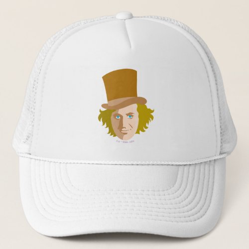 Willy Wonka Stenciled Face Graphic Trucker Hat