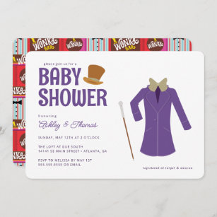 Willy Wonka & the Chocolate Factory Baby Shower Invitation