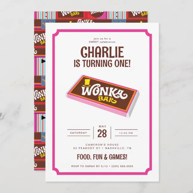 willy-wonka-the-chocolate-factory-birthday-invitation-zazzle for Blank Template Free Printable Wonka Bar Wrapper Template Willy Wonka & the Chocolate Factory Birthday Invitation | Zazzle for Blank Template Free Printable Wonka Bar Wrapper Template