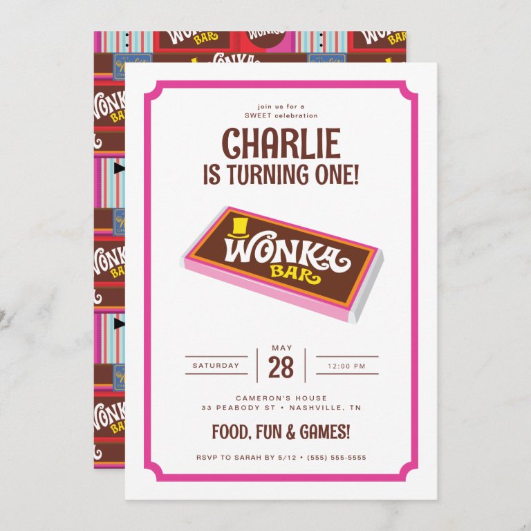 Willy Wonka &amp; the Chocolate Factory Birthday Invitation