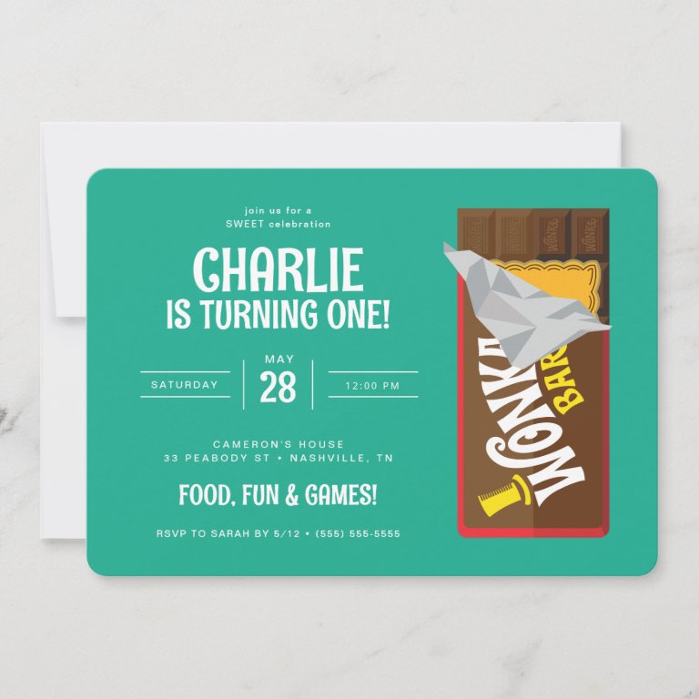 Willy Wonka &amp; the Chocolate Factory Birthday Invitation