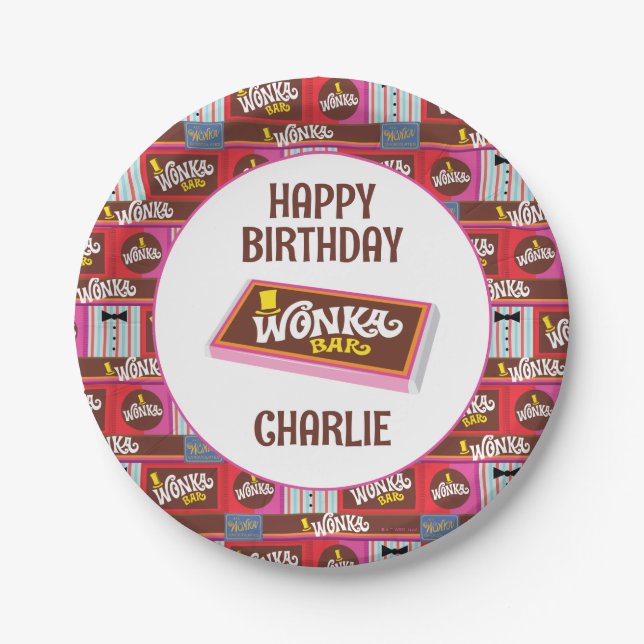 Willy Wonka & the Chocolate Factory Birthday Paper Plates (Front)