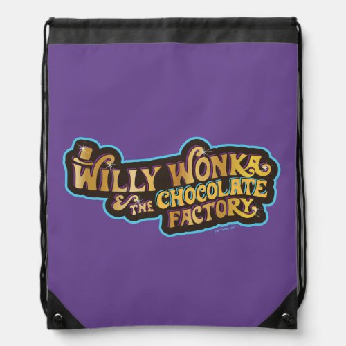 Willy Wonka  the Chocolate Factory Logo Drawstring Bag