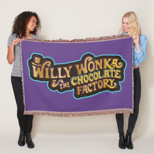 Willy Wonka  the Chocolate Factory Logo Throw Blanket