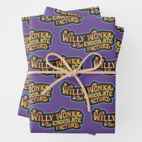 Willy Wonka  the Chocolate Factory Logo Wrapping Paper Sheets