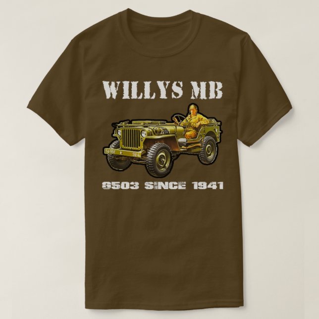 Willys MB G503 Military Off Road WW2  T-Shirt (Design Front)