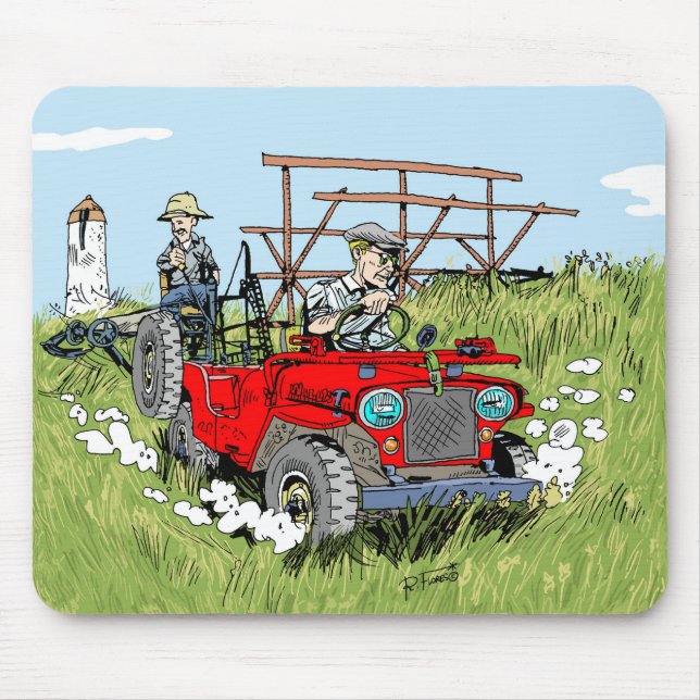 Willys rug jeep CJ2A Mouse Pad (Front)