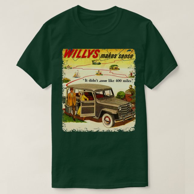 Willys Trucks 4x4 wagon  T-Shirt (Design Front)