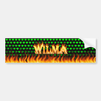 Wilma real fire and flames bumper sticker design