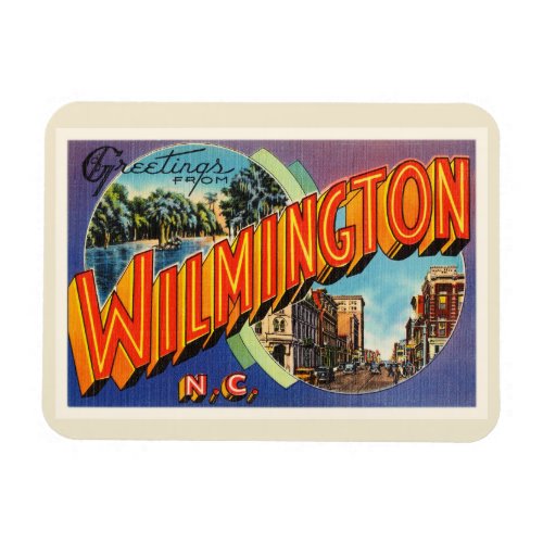 Wilmington 2 North Carolina NC Vintage Postcard_ Magnet