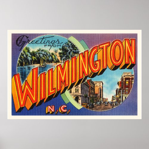 Wilmington 2 North Carolina NC Vintage Postcard_ Poster