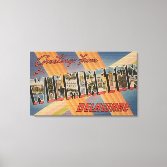 Wilmington, Delaware - Large Letter Scenes 2 Canvas Print (Front)