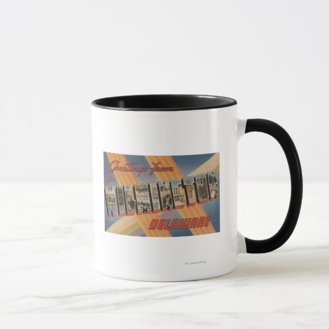 Wilmington, Delaware - Large Letter Scenes Mug (Right)