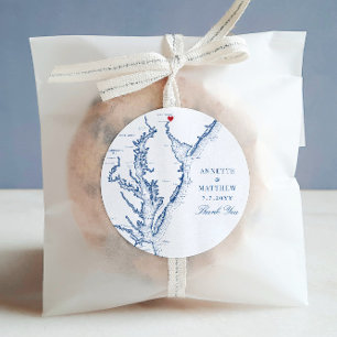 Wilmington Delaware Navy Wedding Favor Classic Round Sticker