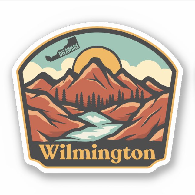 Wilmington, Delaware  Sticker (Front)