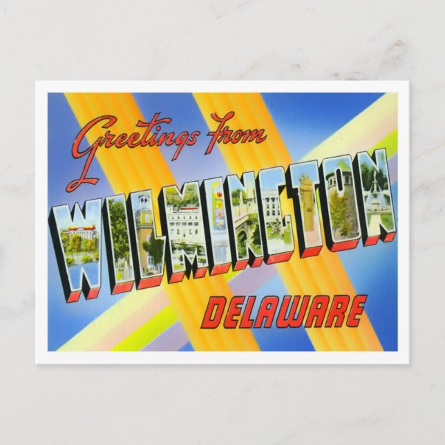 Wilmington, Delaware Vintage Big Letters Postcard (Front)