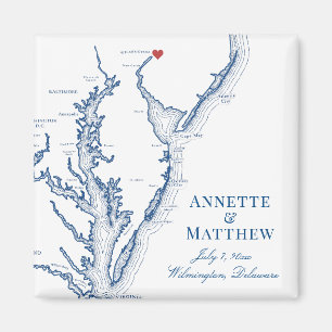 Wilmington Delaware Wedding Favor Magnet