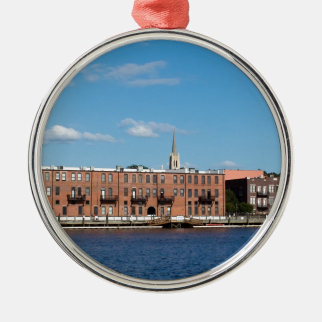 Wilmington NC Riverfront Metal Ornament (Front)