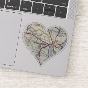 Wilmington NC Vintage Map Sticker