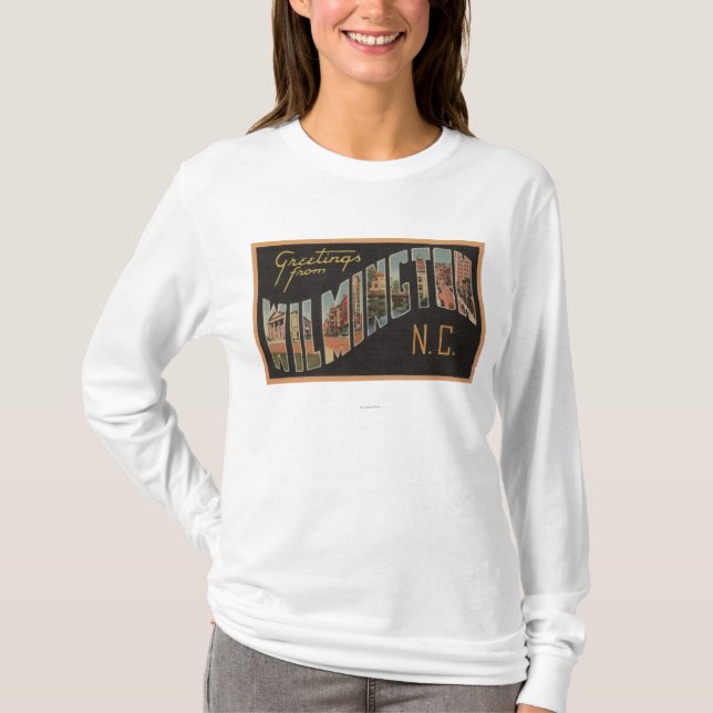 Wilmington, North Carolina - Large Letter Scenes T-Shirt (Front)