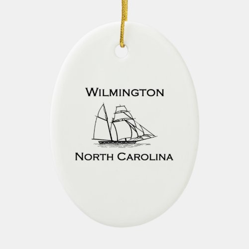 Wilmington North Carolina Tall Ship Ceramic Ornament