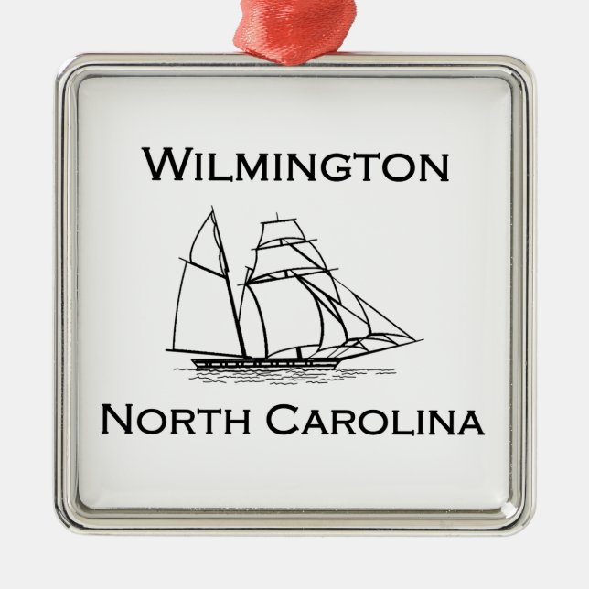 Wilmington North Carolina Tall Ship Metal Ornament (Front)