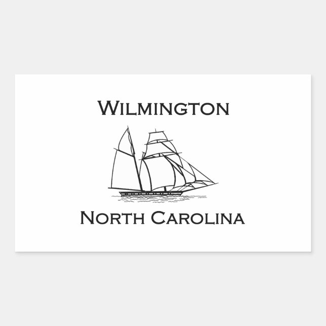 Wilmington North Carolina Tall Ship Rectangular Sticker (Front)