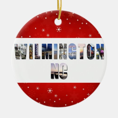 Wilmington North Carolina Travel Photos Christmas Ceramic Ornament