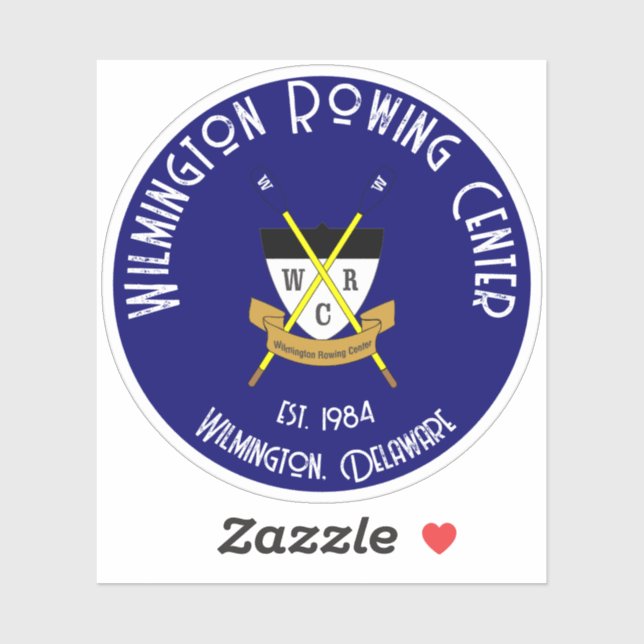 Wilmington Rowing Center Round Vinyl Sticker Blue (Sheet)