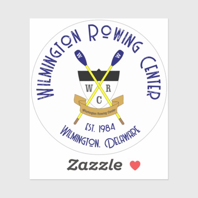Wilmington Rowing Center Round Vinyl Sticker White (Sheet)