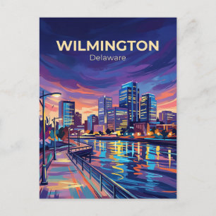 Wilmington Skyline & Christina River USA Postcard