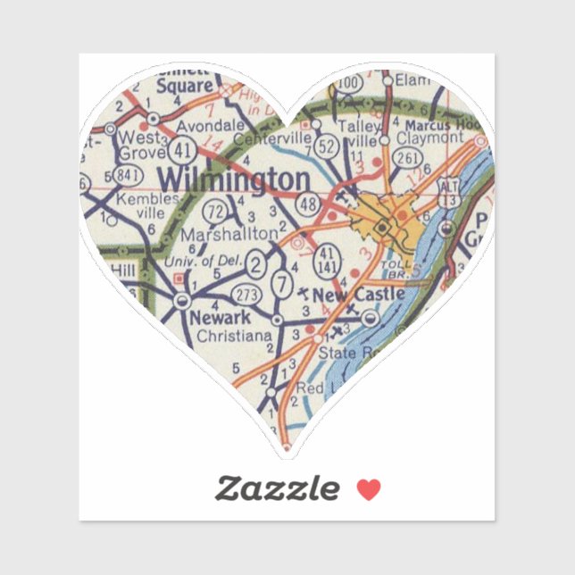 Wilmington Vintage Map Sticker (Sheet)