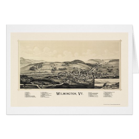 Wilmington, VT Panoramic Map - 1891 Cards (Front Horizontal)