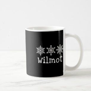 Wilmot Mountain Skier Skiing Ski Snowflakes Rustic Coffee Mug