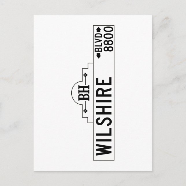 Wilshire Boulevard, Los Angeles, CA Street Sign Postcard (Front)
