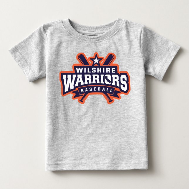 Wilshire Warriors Baseball League Logo Baby T-Shirt (Front)