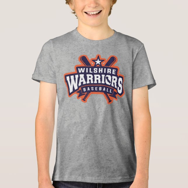 Wilshire Warriors Baseball League Logo Tri-Blend Shirt (Front)