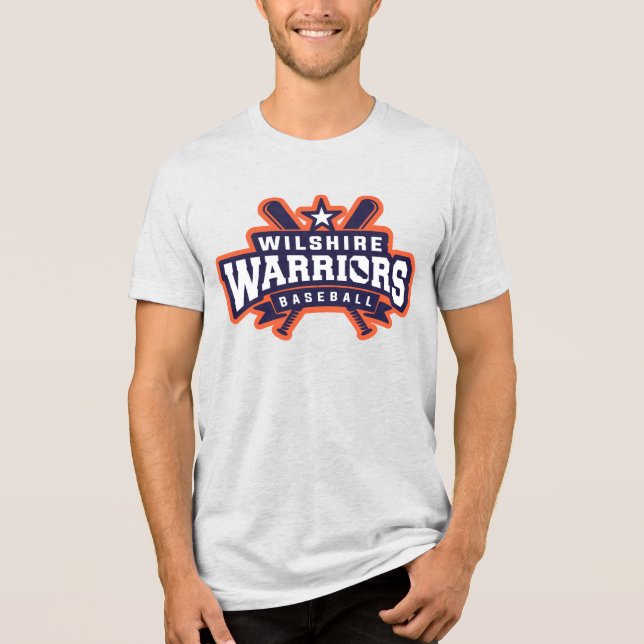 Wilshire Warriors Baseball League Logo Tri-Blend Shirt (Front)