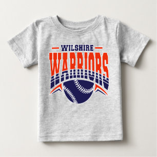 Wilshire Warriors Navy Baseball Logo Baby T-Shirt