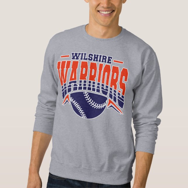 Wilshire Warriors Navy Baseball Logo Sweatshirt (Front)