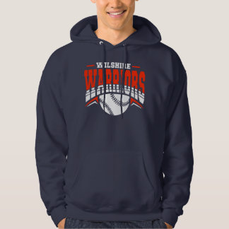 Wilshire Warriors White Baseball Logo Hoodie
