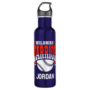 Wilshire Warriors White Baseball Logo Stainless Steel Water Bottle