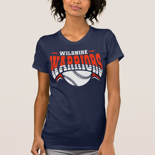 Wilshire Warriors White Baseball Logo T-Shirt (Front)