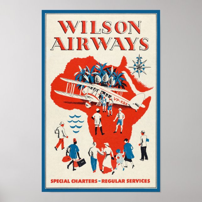 Wilson Airways Vintage Poster 1937 (Front)