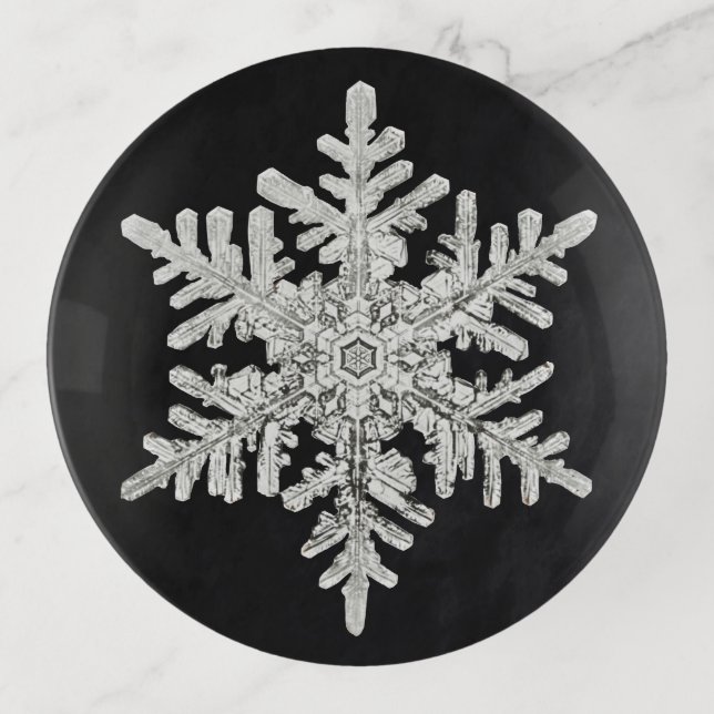 Wilson Bentley's Snowflake  Trinket Tray (Front)