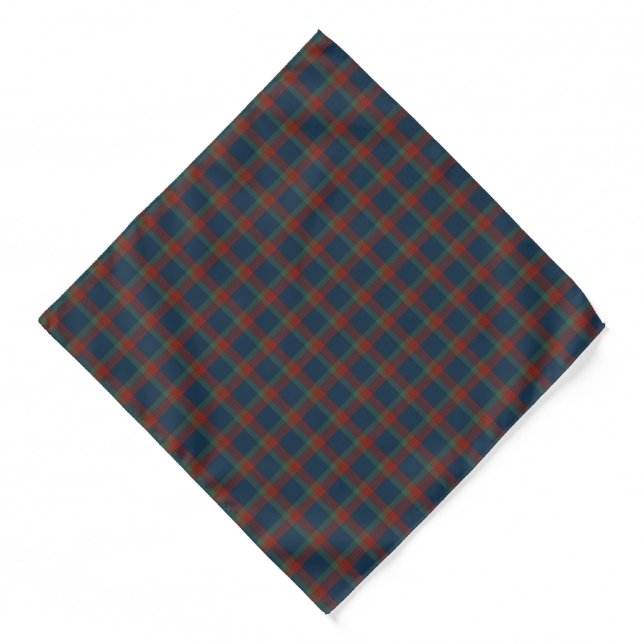 Wilson Clan Tartan Blue, Green and Red Plaid Bandana (Front)
