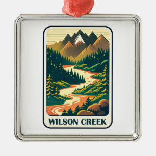 Wilson Creek North Carolina Colors Metal Ornament