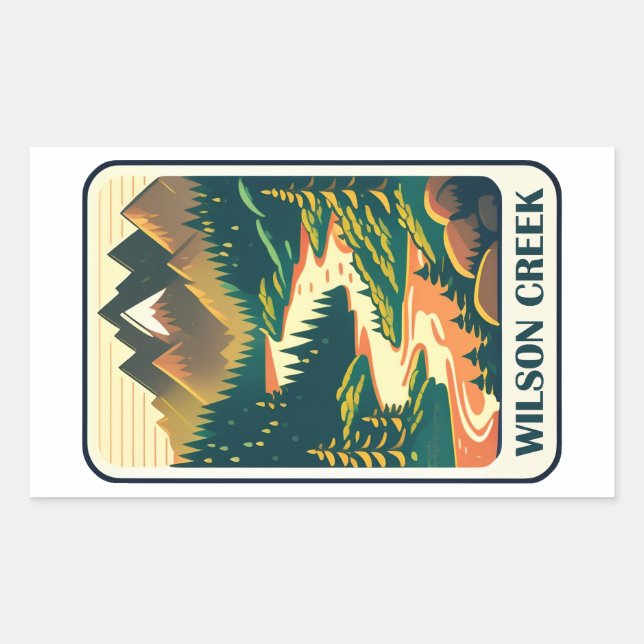 Wilson Creek North Carolina Colors Rectangular Sticker (Front)