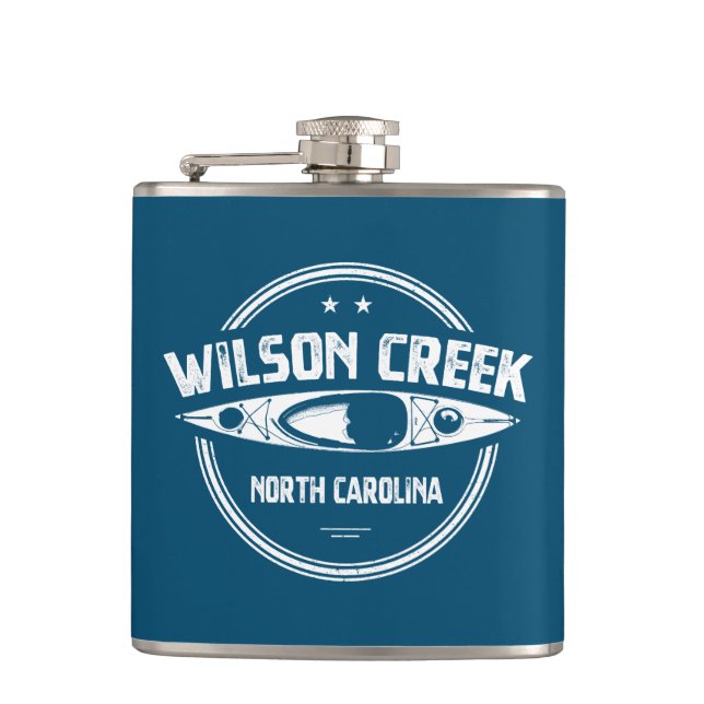 Wilson Creek North Carolina Kayaking Flask (Front)